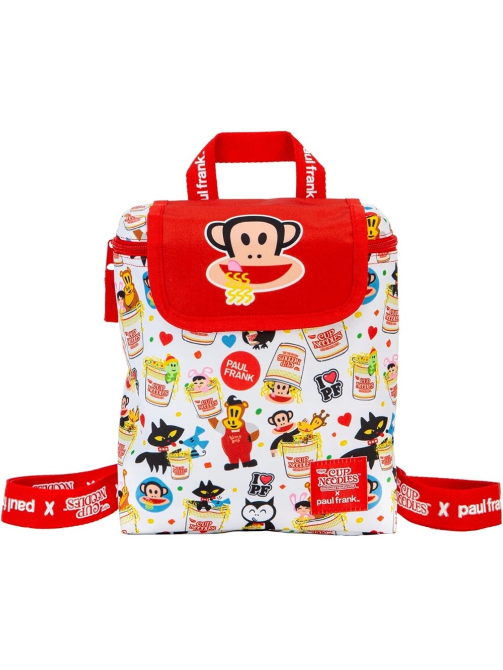 Paul Frank White & Red Mini Backpack with Character Print